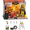 Robotime Kit Casa delle Bambole in Miniatura Robotime Rolife, Mini Garage Fai-da-Te con Luce LED, Regalo Decorativo in Legno per Bambini