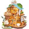 Robotime Rolife Kit Fai-da-Te Villa Accogliente per Cuccioli, Modellino in Miniatura per Bambini e Famiglia, Nuovo Set di Decorazione Casa in Legno