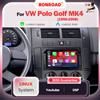 BONROAD Autoradio multimediale da 7'' per VW Volkswagen Golf 4 MK4 Passat B5 MK5 Polo Bora Jetta T4 T5 Transporter per Skoda Octavia o Seat Ibiza 1999-2007 Wireless CarPlay Android Auto 2DIN Touch