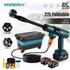 YOFIDRA Idropulitrice Elettrica Senza Spazzole 3500W 200Bar, Pistola a Spruzzo ad Alta Pressione 6IN1 per Pulizia Auto e Giardino, Compatibile con Batteria Makita
