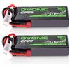OVONIC Batteria Lipo OVONIC 3s 11.1V 5200mAh 120C con Connettore Deans T per Auto RC, Camion, Truggy, Quadricottero, Elicottero, Barca, Aereo (2 Pezzi)