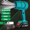 NONE Soffiatore per foglie senza fili 3-in-1, potente soffiatore elettrico da 380W con turbofan a 36000 giri/min, soffiatore portatile da 21V con velocità variabile, strumento elettrico per la pulizia di