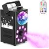 Yiflamefly Macchina del fumo Yiflamefly 700W con 9 LED RGB ed effetti Magic Ball, macchina del fumo colorata per matrimoni, feste e spettacoli teatrali