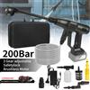 Idropulitrice ad Alta Pressione 200BAR, 3500W, Pistola ad Acqua Elettrica Senza Spazzole, 3 Velocità Regolabili, Pistola per Pulizia Auto Senza Fili, Ugello 6-in-1
