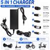 NONE Caricabatterie per Scooter Elettrico 42V 2A, Adattatore Universale 5 in 1, Alimentatore DC 42V per Batteria al Litio 36V, Hoverboard, E-Bike, Balance Bike, Connettore XLR 5.5x2.5mm 8mm 9mm 12mm,
