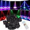 MINGJIE Faro LED Rotante a 6 Bracci da 150W, Effetto Fascio RGBW DMX512, Attivazione Sonora, per DJ, Discoteche e Feste