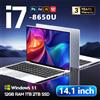 NONE Computer portatile da 14.1 pollici, Intel Core i7-8650U, 12GB di RAM, SSD da 512GB/1TB/2TB, 4K HD, Windows 11, Notebook portatile per studenti, lavoro e affari.