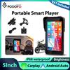 Podofo Schermo Verticale 5'' per Moto con Supporto Carplay e Android Auto, Monitoraggio Pressione Pneumatici, Impermeabile IP68, Regolazione Luminosità, Lettore Multimediale per Moto