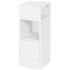EUGAD Comodino Stretto con 2 Ripiani Aperti e 1 Cassetto, Mobiletto Salvaspazio 25x66x30cm per Camera da Letto