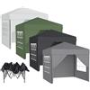 NONE Gazebo Pop-Up 3x3m, Altezza Regolabile su 3 Livelli (2,4-2,6m), Montaggio Rapido, Protezione UV e Antipioggia, Tessuto Oxford 210D Resistente, Con Pareti Laterali
