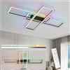 Nettlife Plafoniera a LED, luce da soggiorno nera da 50W, dimmerabile con cambio colore RGB, luce moderna per camera da letto con telecomando, plafoniere da ufficio per stanze per ragazzi e sale giochi