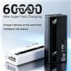 cohana Power Bank da 60000 mAh con ricarica rapida ad alta capacità, caricabatterie portatile da 66 W, power bank a batteria per iOS e Android, stazione di ricarica per 5 dispositivi, alimentatore portatile