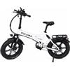 NONE PULUMA EB-FM2.0 Bici Elettrica Pieghevole, Motore 500W, Potenza di Picco 750W, Batteria Rimovibile 48V 15Ah, Pneumatici Fat 20x4.0, Shimano 7 Velocità, Doppia Sospensione, Freni a Disco Doppi, Display