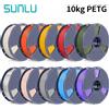SUNLU Filamento SUNLU PETG 10kg 1.75mm 1 rotolo/kg (2.2 libbre) per Stampanti 3D, Bobina Riutilizzabile Avvolta Ordinatamente, Stampa Fluida