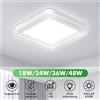 NONE Lampada da Soffitto LED Quadrata in Cristallo 18W 24W 36W 48W AC85-265V, Illuminazione Moderna per Camera da Letto, Bagno, Sala da Pranzo, Cucina