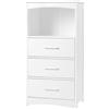 EUGAD Mobiletto da Bagno Bianco con 3 Cassetti e 1 Scomparto Aperto 40x80x30cm, Armadietto Angolare per Medicinali, Adatto per Soggiorno, Camera da Letto, Cucina