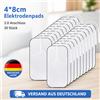 NONE 20 cuscinetti elettrodificanti autoadesivi per dispositivo TENS, elettrodi riutilizzabili da 40 x 80 mm con connettore da 2 mm per elettrostimolatore muscolare, cuscinetti di ricambio compatibili con