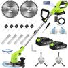 VOERJIA Tagliaerba a Batteria 21V 850W Max 24000RPM con Display LCD della Batteria, Ruote, 2 Batterie da 2.0Ah, Testa Multipla per Giardino e Prato
