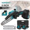 YOFIDRA Motosega Elettrica da 6 Pollici 30000RPM, Mini Sega a Catena Senza Fili per Potatura e Lavorazione del Legno, Compatibile con Batteria Makita 21V