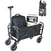 HGTUGO Carrello da Campeggio Pieghevole da 50L con Ruote Girevoli a 360° ° Carrello Portatile con Ruote Girevoli, Capacità 75KG, per Spiaggia, Giardino e Pesca