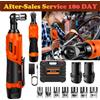 DayPlus Chiave a cricchetto elettrica senza fili 12V, set di chiavi a cricchetto elettriche con batteria agli ioni di litio 2×1,5Ah e caricabatterie - Attacco da 3/8″, 2300 giri/min - Per auto, bici, fai da