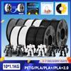 JAYO 10 Rotoli di Filamento 3D PETG/PLA/PLA+2.0/PLA+ da 1,75mm Senza Bolle Non Tossico Materiali per Stampa 3D per Stampanti 3D e Penne 3D