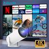 NONE ZNLYRION Proiettore Smart Mini Portatile 4K, Supporto Decodifica, 200 ANSI, WiFi 6, Android 11.0, 180° ° Proiettore Home Theater Girevole per Esterni e Camera da Letto