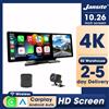 Jansite Dash Cam per auto da 10,26 pollici 4K con Carplay wireless e Android Auto, Registratore video, Monitor, Lettore multimediale, Bluetooth 5.0, Navigazione GPS, Visione notturna, Wi-Fi 5G, FM,