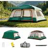 Tenda da Campeggio Pieghevole per 2-4 Persone con Tettoia Estesa, Tenda a Tunnel Antivento e Anti-UV per Spiaggia, Picnic ed Escursionismo