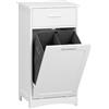 Eugad Mobiletto da Bagno Bianco EUGAD con Cesto Portabiancheria Pieghevole 42x82x30cm, Armadio Sottile per Vestiti, Scaffali per Oggetti Vari e Toilette