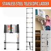 NONE Scala Telescopica 2.6m/8.5ft, Scala Estensibile Pieghevole, Capacità di Carico 150kg/330lb, Scala Dritta Multiuso in Acciaio Inossidabile per Uso Domestico, Esterno e Costruzioni, Scala Telescopica
