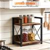 NONE Scaffale portaoggetti multiuso a 2 livelli, porta spezie, organizer per stazione caffè, organizer da cucina in legno per piano di lavoro, porta spezie