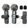 HITOZON Microfono Lavalier Wireless con Porta Type-C, Riduzione del Rumore e Copertura Antivento per Registrazione Video, Interviste, Streaming Live e Vlog