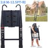 NONE Scala Estensibile 3.8m Pieghevole Alluminio 150kg EN131 2 Ganci Piedi Antiscivolo Meccanismo Blocco Sicuro per Casa Soffitta Garage Pulizia Pittura Riparazione Manutenzione Fai Da Te