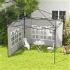 NONE Set di 2 Pareti Laterali per Gazebo 3x3 3x6 Impermeabili con Finestra Bianche