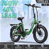NONE VITILAN U3 Bici Elettrica Pieghevole con Motore Brushless da 750W, Batteria al Litio Rimovibile 48V13AH, Sistema di Sospensione Anteriore, Bici Elettrica All-Terrain con Pneumatici Fat da 20*4.0