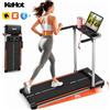 Kehot Tapis roulant pieghevole 2 in 1 per camminare e correre, motore DCMotor da 2.0HP di picco, velocità regolabile da 1-12 km/h, pannello display multifunzione a LED, 12 programmi preimpostati + sistema