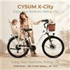 NONE Bicicletta Elettrica CYSUM X-City 26 Pollici 48V 10.4Ah, E-bike Urbana con Autonomia 80-100KM, Telaio Ribassato, Bici per Pendolari e Studentesse