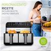sinaopus Friggitrice ad Aria Sinaopus 2400W 10L XXL con Doppio Cestello, Senza Olio, Schermo Touch LED, 8 Programmi, Controllo della Temperatura, Forno ad Aria