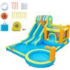 NONE Castello Gonfiabile Garvee con Scivolo d'Acqua, Grande Gonfiabile con Ventilatore, Area Salto, Pistola ad Acqua, Piscina Splash, Scivolo per Esterni, Castello Gonfiabile per Bambini per Giochi da