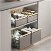 HiMISS Cassetto da cucina allungabile in metallo, organizer estraibile telescopico per armadietto da cucina, senza foratura, ripiano sotto il lavello per armadietto