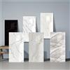 NONE 20 adesivi murali in marmo bianco, pannelli autoadesivi rimovibili spessi 2 mm, finitura lucida riutilizzabile, piastrelle decorative contemporanee per cucina, bagno, soggiorno, camera da letto, 23,6