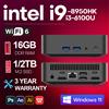 Mini PC 2026 Intel Core i9 8950HK/i3 6100, 16GB RAM, SSD da 1TB/2TB, Computer da Gaming con Windows 11, WiFi6, BT5.2, Desktop Portatile