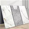 NONE 20 adesivi murali in marmo bianco, spessore 2 mm, autoadesivi, rimovibili, con finitura lucida, decorazioni contemporanee per cucina, bagno, soggiorno, dormitorio, 23,6x11,8 pollici (60x30 cm)
