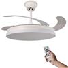 M mimotec Ventilatore da Soffitto LED Bianco - Motore DC 106cm con Pale Retrattili, Luce LED 40W, Telecomando ed Efficienza Energetica - Offerta Estiva