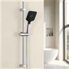 Sofetiy max Asta doccia da 70 cm con soffione, sistema doccia in acciaio inox, doccia (3 getti), tubo flessibile in PVC da 1,5 m.