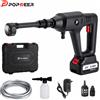 POPDEER PD-W01 Idropulitrice Portatile Senza Fili, 200 Bar, Ugello 6-in-1, Batteria 4.0Ah, Tubo 5m per Pulizia Auto