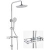 CECIPA max Colonna doccia con portasapone, soffione doccia da 25 cm, doccetta a 4 getti, set doccia senza miscelatore, mensola stabile
