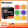 Humsienk Batteria al Litio LiFePO4 Humsienk 12.8V 160Ah Max con BMS Integrato da 150A, Energia 2048Wh, 15000+ Cicli di Ricarica, Batteria al Litio Ferro Fosfato a Ciclo Profondo per Camper, Nautica, Solare,