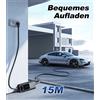 VDL Caricatore per Auto Elettrica, Caricatore EV Tipo 2 da 3.6KW, Corrente Regolabile 6/8/10/13/16A, Cavo di Ricarica per Veicoli Elettrici da 5m, 8m, 10m, 15m con Spina EU Schuko, Stazione di Ricarica